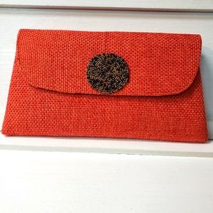 Vintage Look Orange Clutch
